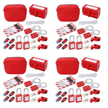 4X Electrical Circuit Breaker Lockout Tagout Kit,Safty Padlock Set Plug Lock Out Tag Station Hasps Automobile