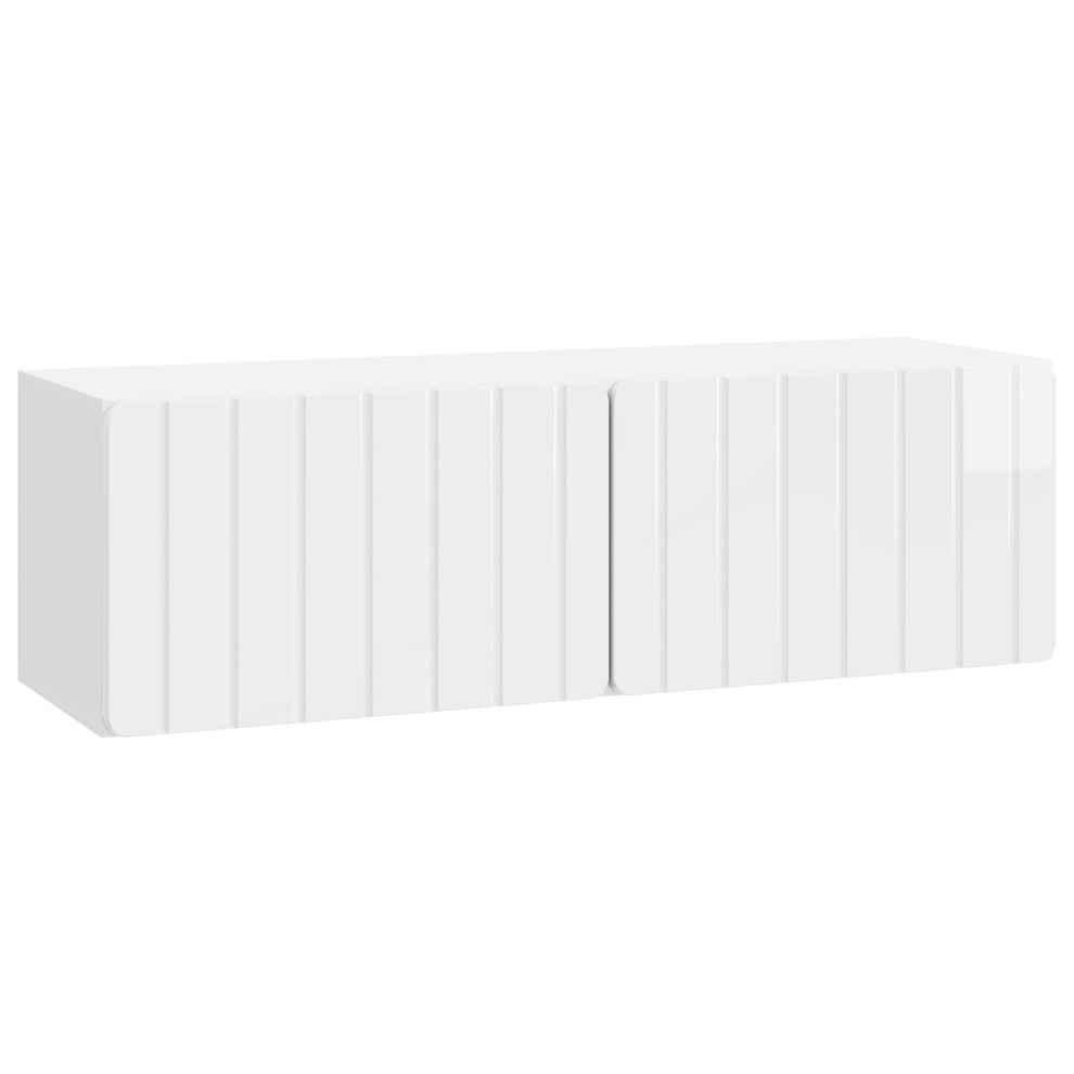 Vidaxl Wall-Mounted Tv Cabinet High Gloss White 98 X 31 X 30 Cm
