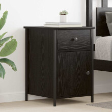 vidaXL Bedside Cabinet 2 pcs Black Oak 40 x 42 x 60 cm Engineered Wood