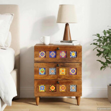 vidaXL Bedside Cabinet Brown 50 x 33 x 62 cm Solid Mango Wood