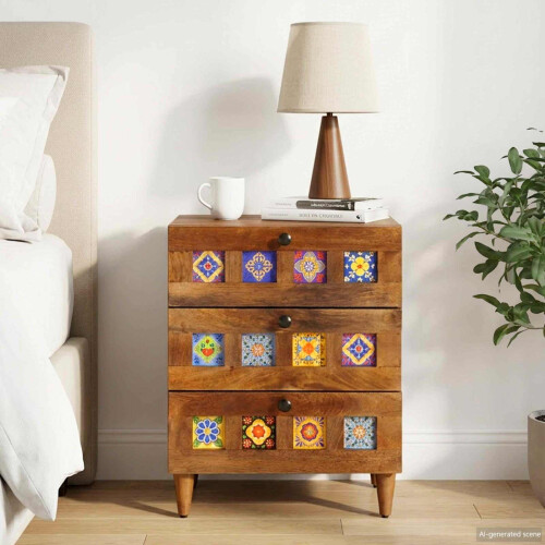 VidaXL vidaXL Bedside Cabinet Brown 50 x 33 x 62 cm Solid Mango Wood