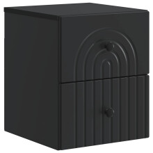 vidaXL Wall-Mounted Bedside Cabinet Black 33 x 34.5 x 40 cm