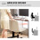 Armless Linen Office Chair, Cream, Height Adjustable 6