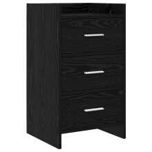 vidaXL Bedside Tables Black Oak 40 x 36 x 70 cm Engineered Wood