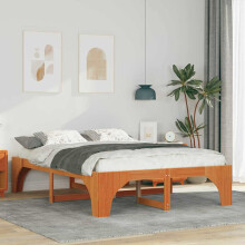 vidaXL Bed Frame Brown 150 x 200 cm Solid Pine Wood