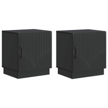 vidaXL Bedside Table 2 pcs Black 43 x 34.5 x 47 cm Engineered Wood