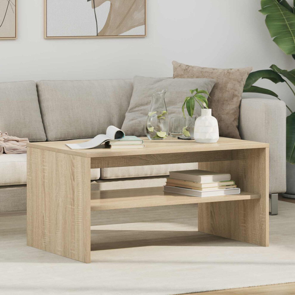 Vidaxl Coffee Table Sonoma Oak 80 X 50 X 40 Cm Engineered Wood