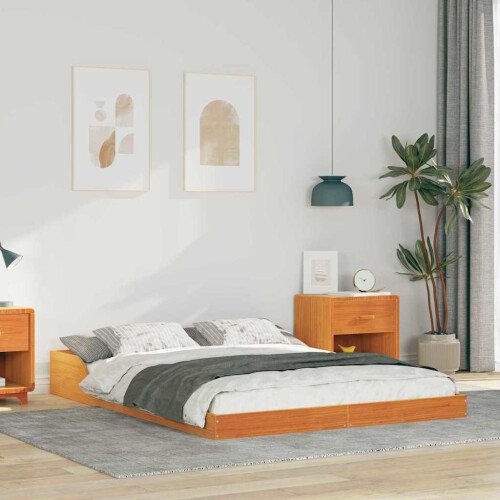 VidaXL vidaXL Bed Frame Wax Brown 120 x 190 cm Solid Pine Wood