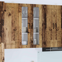 vidaXL Wall Glass Cabinet PORTO Old Wood 60 x 31 x 100 cm