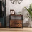 Living And Home Industrial Bedroom 1 Drawer Bedside Table 2