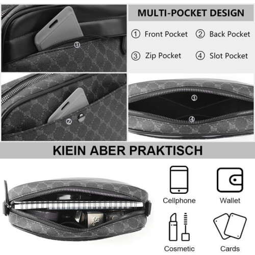 Ανδρική τσάντα ώμου crossbody από δέρμα PU, μικρή τετράγωνη τσάντα ώμου για 2