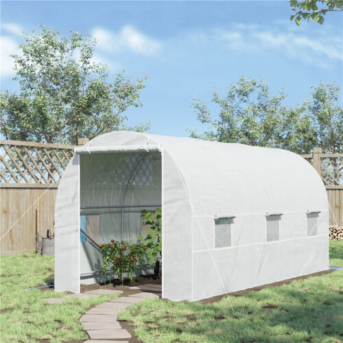 4.5x2x2m Polytunnel Greenhouse with Mesh Windows 1