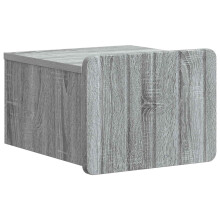 vidaXL Wall-Mounted Bedside Cabinet Grey Sonoma 33 x 34.5 x 24 cm