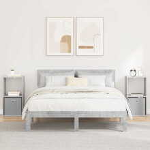 vidaXL Bedside Table with Drawer 2 pcs Concrete Grey 35 x 32 x 68.5 cm