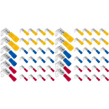 60x Spade Connectors,22-10 AWG 1/4In Quick Disconnect Piggyback Spade Assortment Kit, Female/Male Wire Cable Crimp