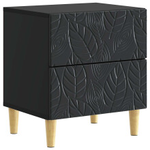 vidaXL Bedside Table Black 43 x 34.5 x 48 cm Engineered Wood