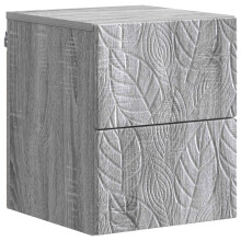 vidaXL Wall-Mounted Bedside Cabinet Grey Sonoma 34.5 x 33 x 40 cm