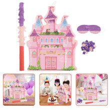 Pignatta A Forma di Castello per Feste di Compleanno, Contenitore per Caramelle, Decorazione da Appendere, Accessorio per Giochi e Occasioni Speciali.