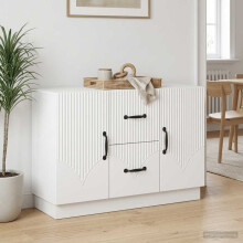vidaXL Sideboard with Drawer White 89 x 34.5 x 57 cm Engineered Wood