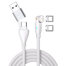 4Smarts Gravitycord Usb-C/A 540 Magnetisk Kabel 100W, 1,8M - Hvid