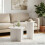 VidaXL vidaXL Side Table Set with Storage 2 pcs White Engineered Wood 1