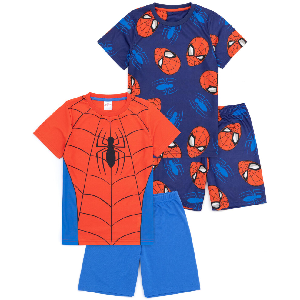 Marvel (9-10 Years) Spiderman Short Sleeve Short Leg Pyjama Set (Boys Blue)