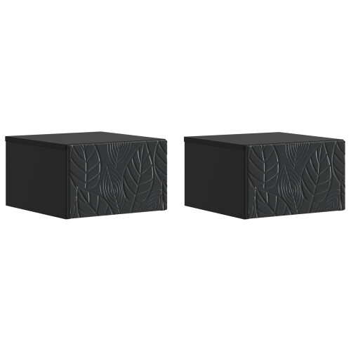 VidaXL vidaXL Wall-Mounted Side Table 2 pcs Black 34.5 x 33 x 20 cm
