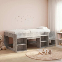 vidaXL Kids'Bed Frame with Storage Concrete Grey 98.5 x 200 cm