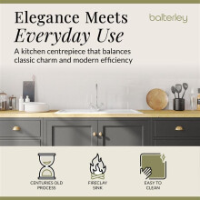 Fireclay 1010mm 1.5 Bowl Inset Kitchen Sink with Drainer, Mixer Tap & Wastes in Classic White Finish - Stylish Design
