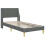 VidaXL vidaXL Bed Frame with Headboard Dark Grey 90 x 190 cm Fabric 3