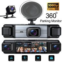 Car Dash Cam G-Sensor 360° 4 Channel 1080HD Night Vision
