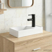 vidaXL Bathroom Wash Basin Matte Black 40.5 x 22.5 x 11.5 cm Metal