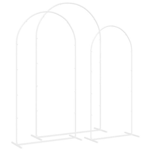 VidaXL vidaXL Wedding Arch 3 pcs White Steel 2