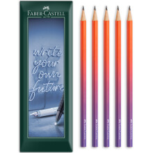 (Punchy Melon) Faber-Castell Graphite Pencil Flow Edition, B, Pack of 5,