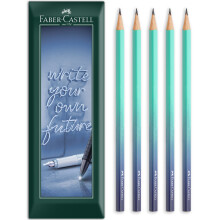 (Buzzing Blue) Faber-Castell Graphite Pencil Flow Edition, B, Pack of 5,
