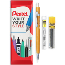 (0.9mm) Pentel Mechanical Pencil with HB Leads & Eraser Refill Set