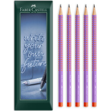(Punchy Melon) Faber-Castell Graphite Pencil Grip 2001 Flow Edition, B, Pack of 5