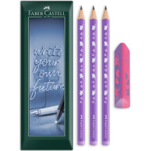 (Jumbo Unicorn) Faber-Castell Pencils & Eraser Gift Sets, 4 Pack