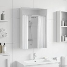 vidaXL Badezimmerspiegelschrank Weiß 40 x 10,5 x 60,5 cm Holzwerkstoff