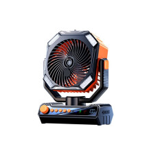 Camping Ventilator Oplaadbaar 10000mAh Draagbare Desktop Ventilator met Afstandsbediening & LED Licht 4 Snelheden Sterke Luchtstroom voor Buiten B