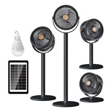 Draagbare Zonneventilator Zonnepaneel USB Oplaadbare Ventilator 5 Windsnelheden 4 Verstelbare Hoogtes Vloerventilator Tafelventilator voor Buiten