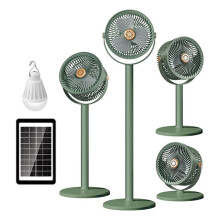 Draagbare Zonneventilator Zonnepaneel of USB Oplaadbare Ventilator 5 Windsnelheden 4 Verstelbare Hoogtes Vloerventilator/Tafelventilator voor Reizen