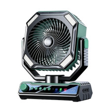 Camping Ventilator Oplaadbaar 10000mAh Draagbare Desktop Ventilator met Afstandsbediening & LED Licht 4 Snelheden Sterke Luchtstroom voor Buiten A