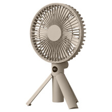 Vouwbare Tripod Handheld Ventilator 3000mAh 4-Snelheden Oplaadbare Ventilator LED Digitale Weergave Draagbare Ventilator voor Buitenreizen Kaki