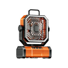 Campingventilator Oplaadbaar 7000mAh Draagbare Campingventilator met Appbediening, Afstandsbediening en LED-Licht, 4 Snelheden Luchtstroom voor Buiten