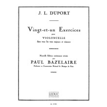 Duport : 21 Exercices - Violoncelle - AL15952 - 9790046159527