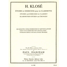 Hyacinthe-Eléonore Klosé : 45 Exercises d'articulation - Clarinette - AL17089 - 9790046170898
