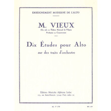 Maurice Vieux : 10 études pour alto sur des traits d'orchestre - Alto - AL17270 - 9790046172700