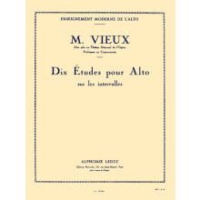 Maurice Vieux : 10 Etudes sur les Intervalles - Alto - AL17823 - 9790046178238