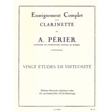 Auguste Perier : 20 Études De Virtuosité - Clarinette - AL18023 - 9790046180231